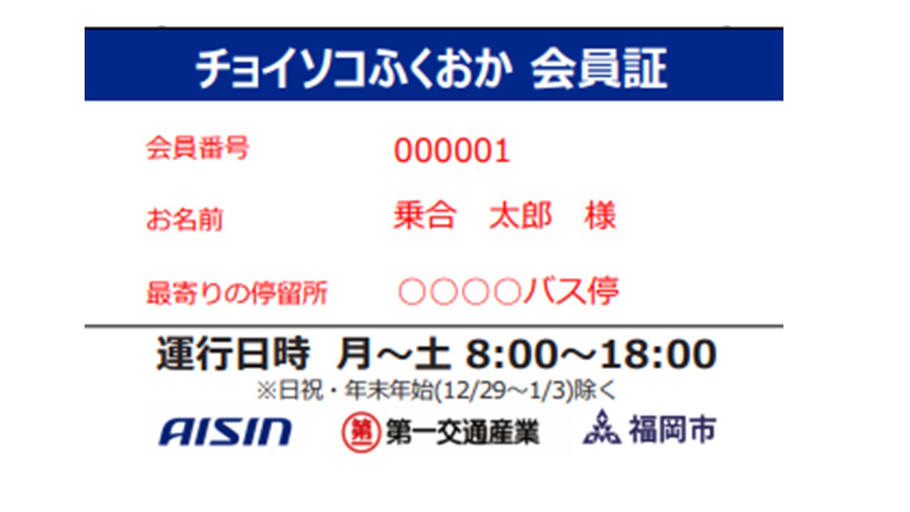 チョイソコふくおか 会員証